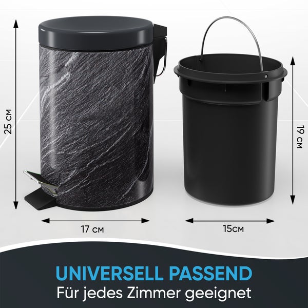 Sanilo Kosmetikeimer 3L mit Absenkautomatik Granit