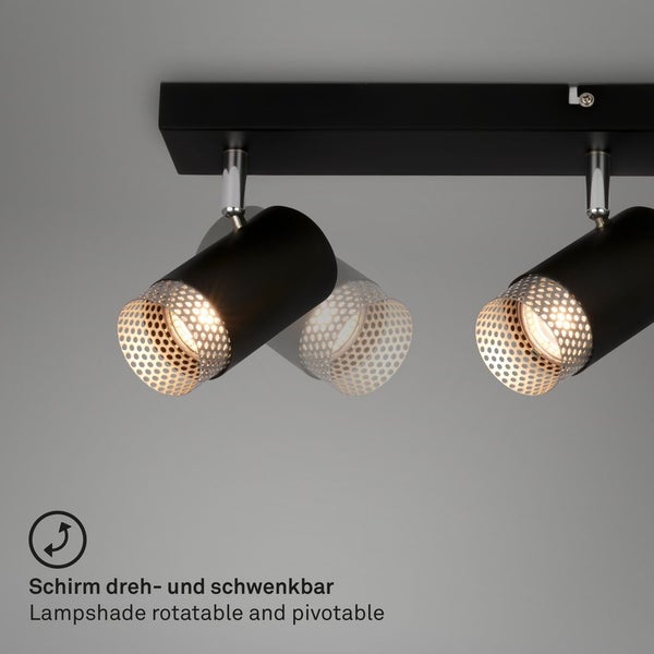 Spotlight, black-chrome matt, excl. 4xGU10/max.9W
