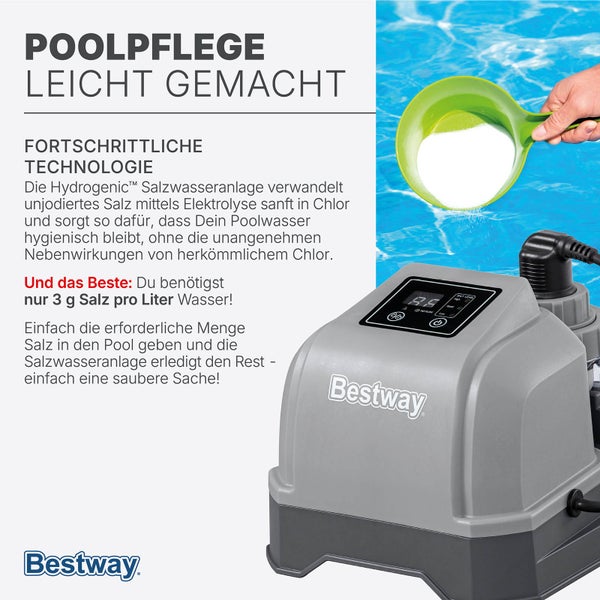 Bestway Salzwassersystem zur Poolpflege mit Dosierlöffel