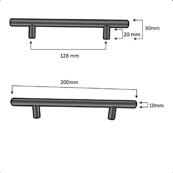 Möbelgriff Stangengriff Denver lochabstand  128 mm Edelstahl 10 Stück
