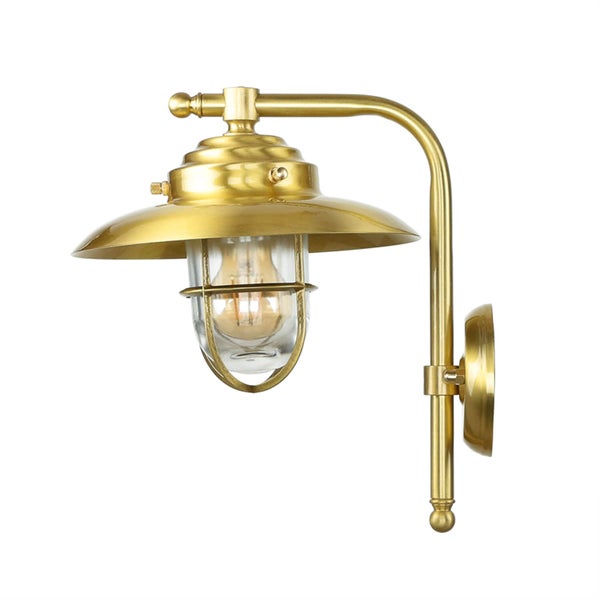 Goldene Wandleuchte mit Lampenschirm