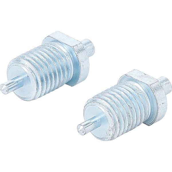 Zwei Fachbodenträger aus Metall mit Gewinde