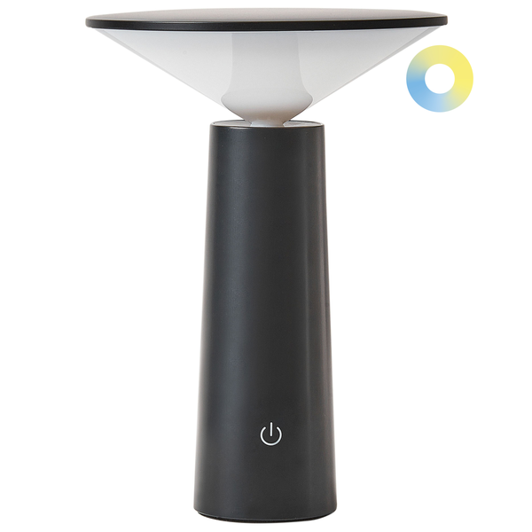 Kabellose LED Tischlampe LEVIRA mit Dimmer Metall Schwarz