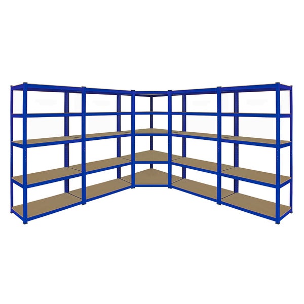 Monster Racking T-Rax Eckregal & 4x 90cm Lagerregal, Blau