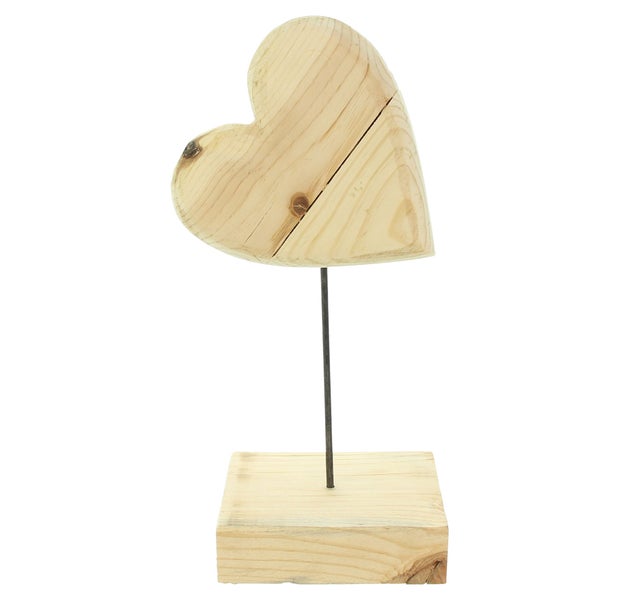 FRANK FLECHTWAREN | Herz Wood, PINIE, METALL, 16 x 12 x ?? cm