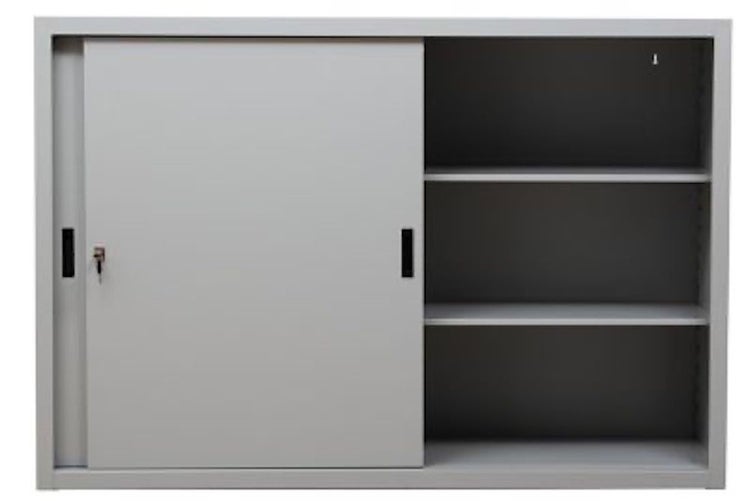 PROREGAL Schiebetürenschrank Ant 3 Ordernhöhen HxBxT 109 x 160 x 45 cm Grau
