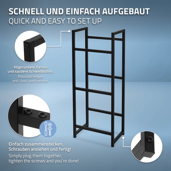 ML-Design 4er Set Getränkekistenregal für 3 Kisten, 47x31x116,5 cm, Stahl, freistehend, stabil, Standregal für Getränkekisten, Getränkeregal Kastenregal Kistenregal Getränkekistenständer Kistenständer