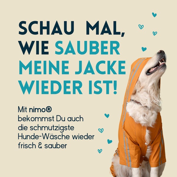 nimo® Waschmittel für Hundebekleidung • reinigt zuverlässig ohne Duftstoffe und Farbstoffe