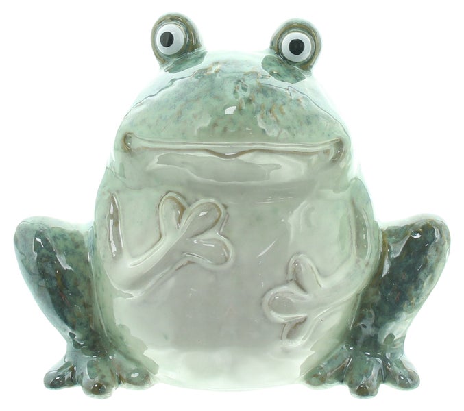 FRANK FLECHTWAREN|Figur Frosch, 20,5 x 13,5 x 17,5 cm, PORZELLAN