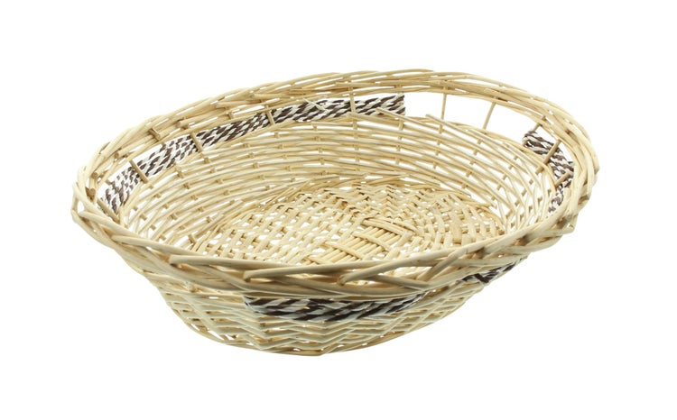 FRANK FLECHTWAREN | Schale Papierschnurgeflecht, oval, WEIDE, PAPIER, 46 x 39 x 11 cm