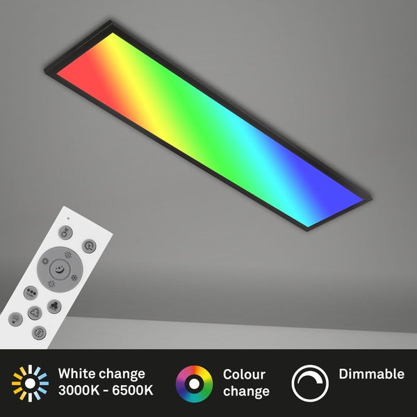 LED Panel Dimmbar Fernbedienung Farbwechsel CCT 24W schwarz Metall IP20 Briloner