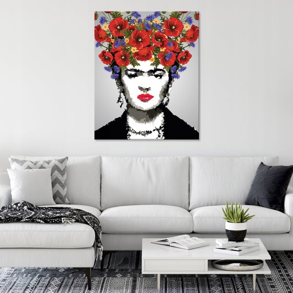 Leinwandbild Abstrakt Frau Frida Kahlo Modern Bilder Wohnzimmer 60X40 cm