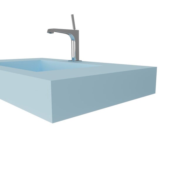 Hellblaues HPL Waschbecken in 80 cm