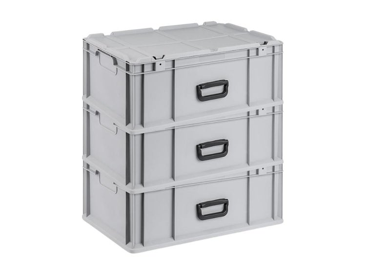 PROREGAL SuperSparSet 3 x Eurobox NextGen Portable HxBxT 23,5 x 40 x 60 cm 44 Liter Eurobehälter Transportbox Transportbehälter Stapelbehälter