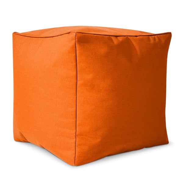 Green Bean© Sitzsack-Hocker 40x40x40cm mit EPS-Perlen Füllung - Fußhocker Fußkissen Sitz-Pouf für Sitzsäcke - Bodenkissen für Kinder und Erwachsene - Fußablage Sitzkissen Sitzhocker Orange
