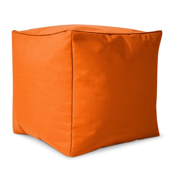 Green Bean Sitzsack-Hocker 40x40x40cm mit EPS-Perlen Füllung - Fußhocker Fußkissen Sitz-Pouf für Sitzsäcke - Bodenkissen für Kinder und Erwachsene - Fußablage Sitzkissen Sitzhocker Orange