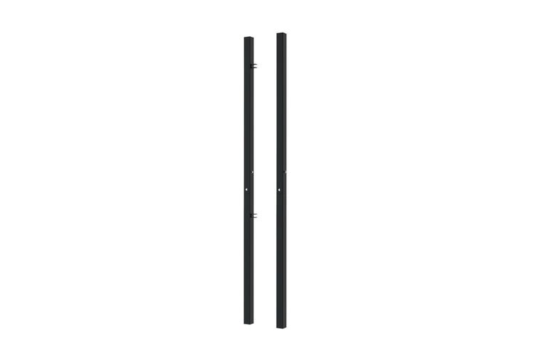 Set mit 2 DARIO-Eisenpfosten, 6 x 6 cm, H. 230 cm, Mattschwarz