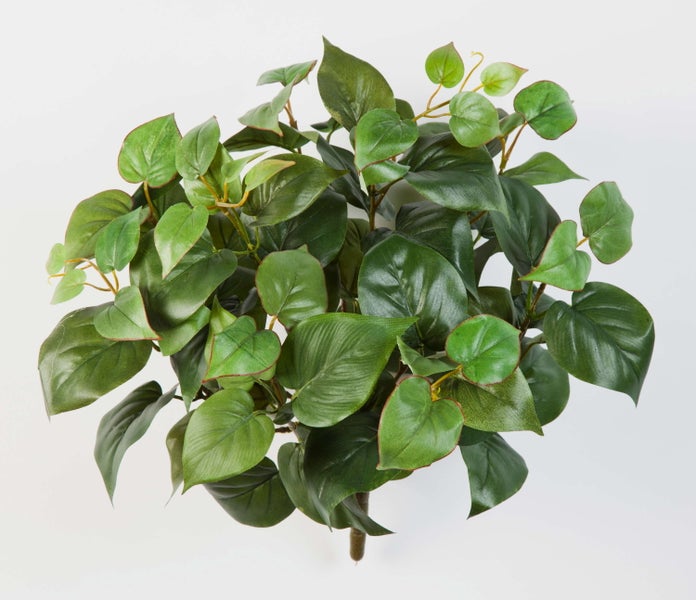 Künstlicher Pflanzenzweig mit herzförmigen Blättern.
