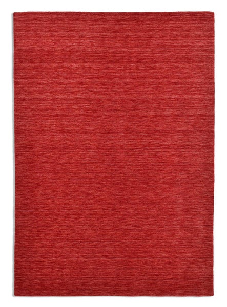 Wollteppich Luxus Designerteppich moderner uni Teppich aus reiner Schurwolle Rot 195x250 cm