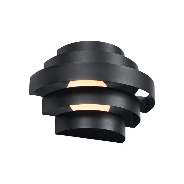Schwarze LED-Wandleuchte mit geschwungenem Design