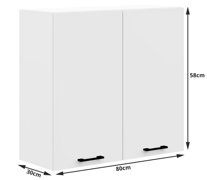 Hängeschrank mit zwei Türen, Abmessungen 80 mal 58 mal 30 cm