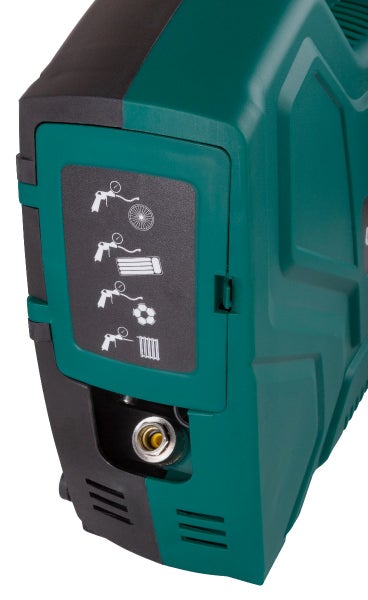 VONROC Tragbarer Luftkompressor, 1100 W, 8 Bar - Luftdurchsatz 180 l/m - Reifenfüller für Auto, Motorrad, Fahrrad, Ball - tragbarer Kompressor ohne √ñl mit 11 Zubehörteilen