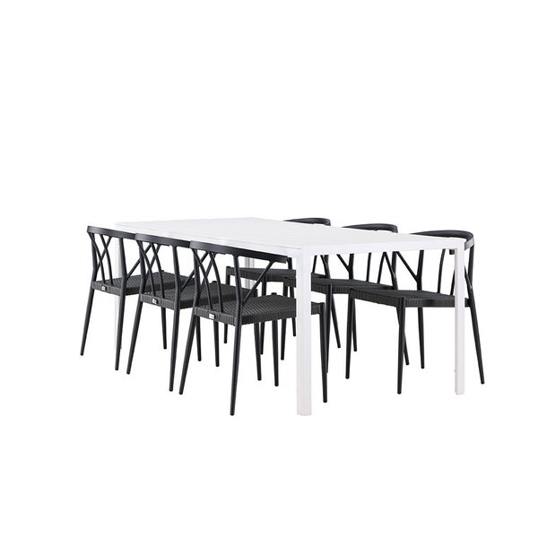 Gartentisch mit sechs Stühlen für den Außenbereich