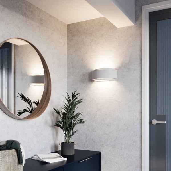 Lindby Wandleuchte, Wandlampe Innen Cassian (Modern) in Weiß aus Gips/Ton (1 flammig E14) - Wandstrahler Wandbeleuchtung Schlafzimmer / Wohnzimmer Schlafzimmerleuchte