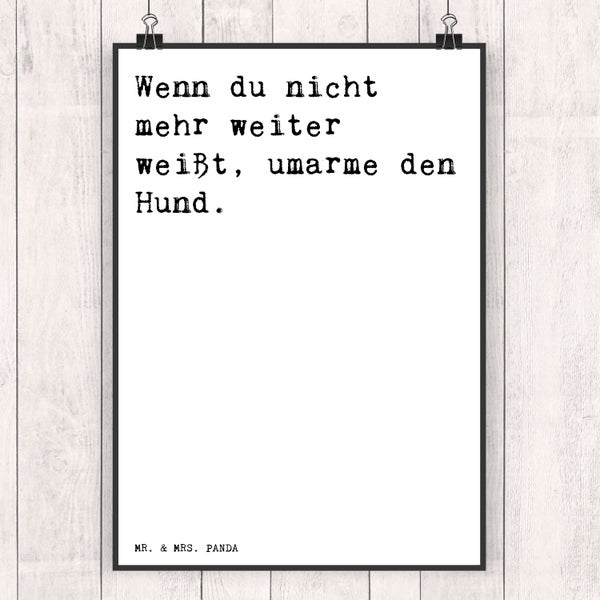 Mr. & Mrs. Panda DIN A4 Poster Wenn du nicht mehr... - Weiß