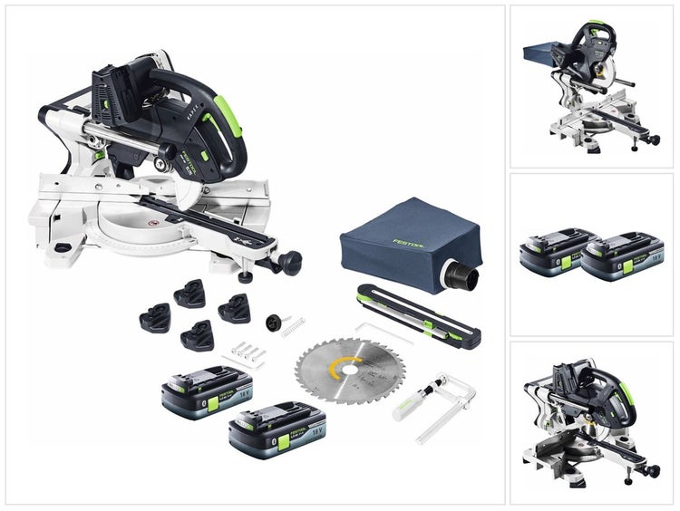 Festool KSC 60 EB-Basic KAPEX Akku Kapp Zugsäge 18 V / 36 V 216 mm Brushless + 2x Akku 4,0 Ah - ohne Ladegerät