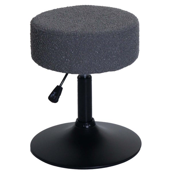 Höhenverstellbarer Hocker mit rundem Sitz und schwarzem Fuß