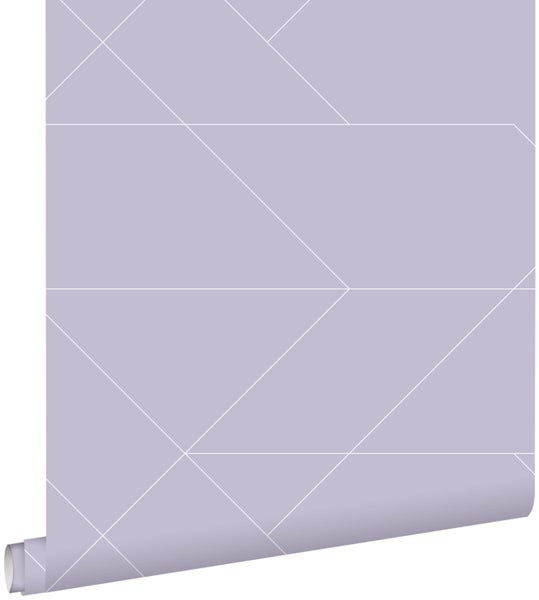 ESTAhome Tapete grafische Linien Violett - 53 cm x 10.05 m - 139574