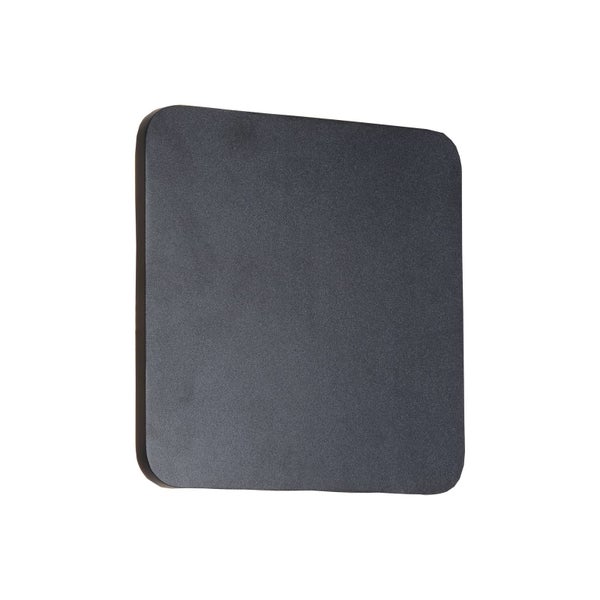 Quadratische Wandleuchte mit abgerundeten Ecken in Anthrazit.