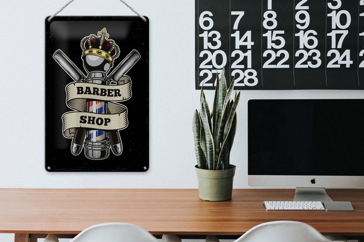 Blechschild Spruch Barbershop Friseur Salon Haare 20x30cm