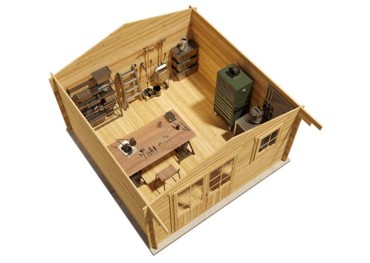 Alpholz Gartenhaus Holz und Gerätehaus Roger-34 Imprägniert aus Holz Gartenhaus mit 34 mm Wandstärke Gartenhütte Geräteschuppen Satteldach