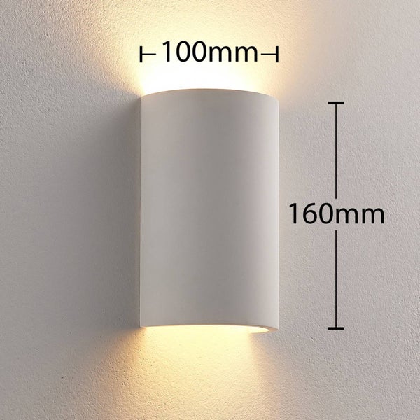 Lindby Wandleuchte, Wandlampe Innen Colja (Modern) in Weiß aus Gips/Ton (1 flammig G9) - Wandstrahler Wandbeleuchtung Schlafzimmer / Wohnzimmer Wohnzimmerleuchte