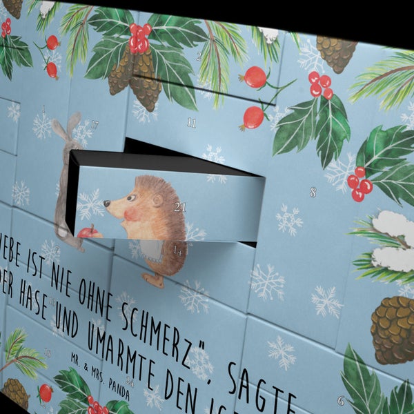 Mr. & Mrs. Panda Befüllbarer Adventskalender Hase Igel - Blau Pastell