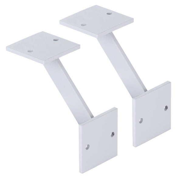 Zwei Metall Handlaufhalter mit Montageplatten zur Wandbefestigung