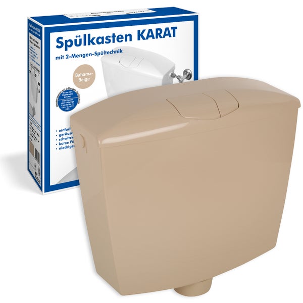 Sanitop-Wingenroth Spülkasten Karat | Tiefspülkasten mit Zwei-Mengen-Technik | 3,5 oder 6 - 9 l | Geräuscharm und vollisoliert | Variabler Anschluss | Beige | 21053 9