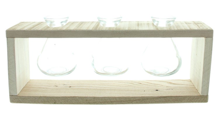 FRANK FLECHTWAREN | Vasenhalter Wood, HOLZ, 34 x 8 x 14,5 cm