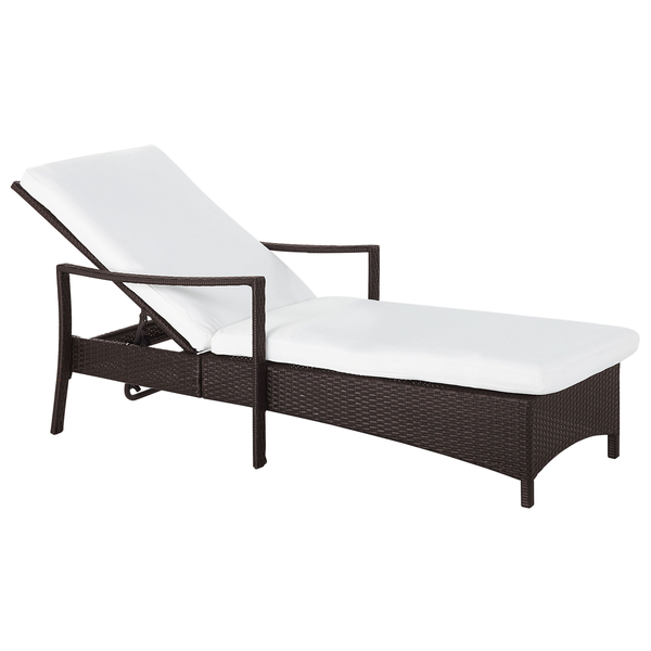 Sonnenliege mit Kissen VASTO Polyrattan Braun