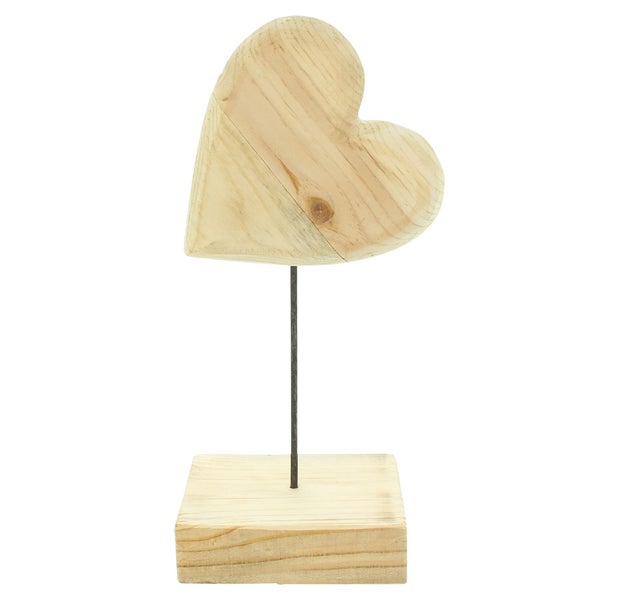 FRANK FLECHTWAREN | Herz Wood, PINIE, METALL, 16 x 12 x ?? cm