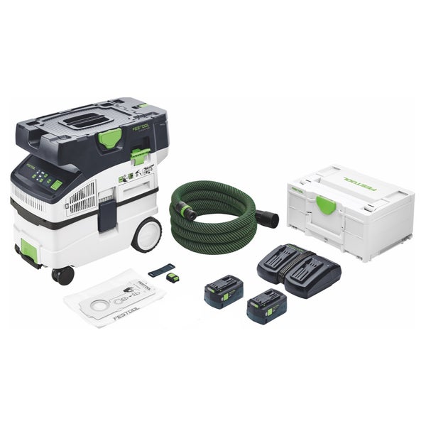 Festool CTLC MIDI I-Basic Akku Absaugmobil 36 V ( 2x 18 V ) Staubkl. L + 2x Akku 5,0 Ah + Ladegerät + Systainer