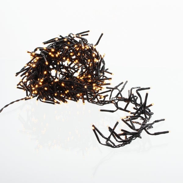 FRANK FLECHTWAREN | LED-Lichterkette Bündel, 384 Lichter, KUNSTSTOFF, Lichterkette ca. 240 cm, Zuleitung 4 Meter, für den Außenbereich geeignet