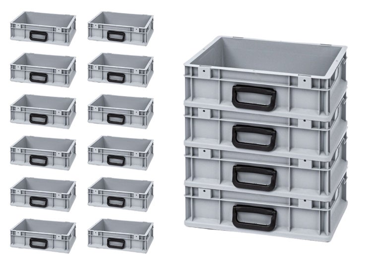 PROREGAL Spar Set 16x Eurobox Nextgen Portable Uno HxBxT 12 x 30 x 40 cm 11 Liter Eurobehälter Transportbox Transportbehälter Stapelbehälter