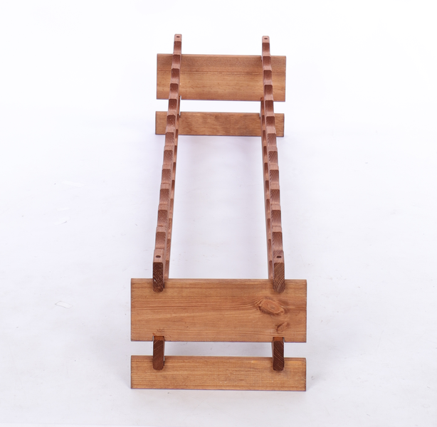 Weinregal VINOTECA FLEX PRO HxBxT 23x123x28cm 24 Flaschen auf 2 Ebenen Massives Kiefernholz Braun geölt