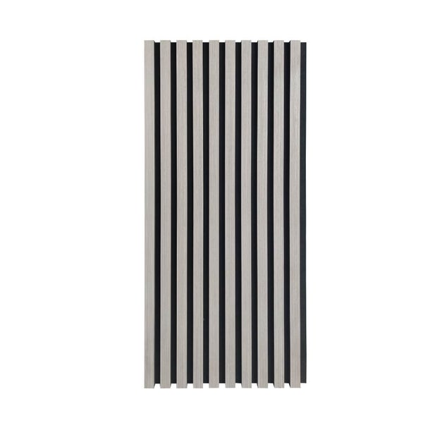 Wandpaneel mit Lamellenstruktur in Holzoptik für moderne Innenraumgestaltung.