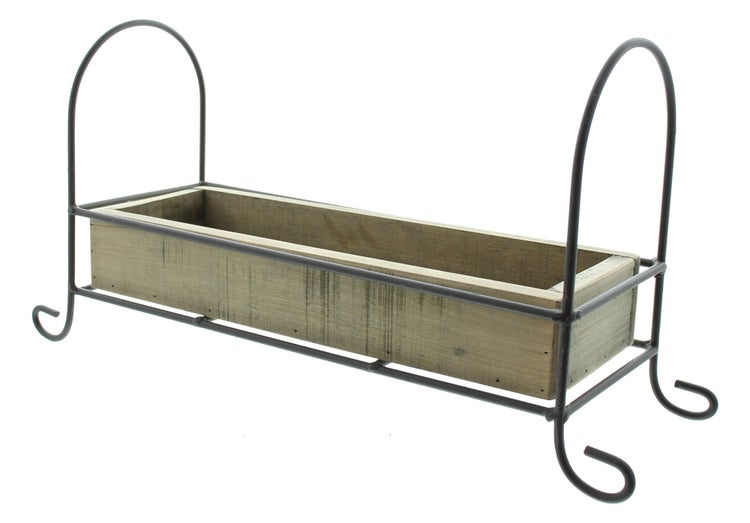FRANK FLECHTWAREN | Dekoschale Ranken, HOLZ, METALL, 40 x 14 x 24 cm, Schale 38 x 13 x 6 cm
