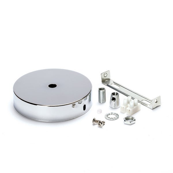 Deckenbaldachin Abdeckung für Hängeleuchten, Lampenbaldachin inkl. Klemmnippel, Ø 100 mm, Chrom