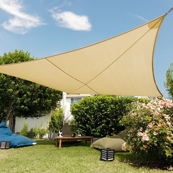 Sonnensegel Luftduchlässig Ivory Dreieck 360x360x360 cm - Maanta® Ez Breez